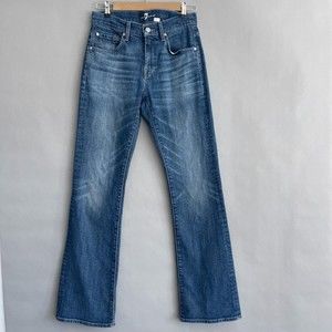 7 for All Mankind Jeans Men Size 28 Bootcut Mid-Rise Medium Wash Blue Denim